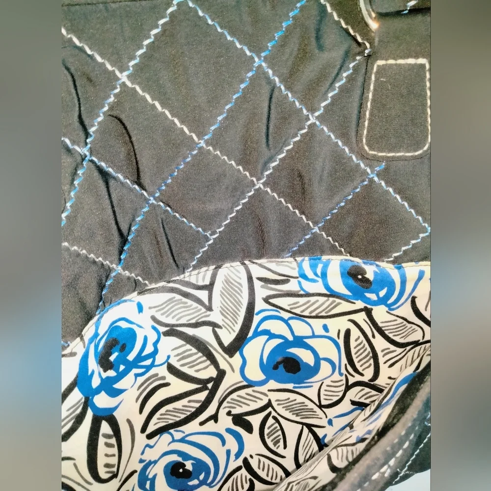 Vera Bradley (Black) Quilted Laptop Computer Carrier Tote Bag